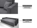 Ver imagem 5 de Sofá Tango 2,20m sem Caixa, Retrátil e Reclinável Linho Soft Grafite - Netsofas