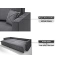 Ver imagem 5 de Sofá Tango 2,20m sem Caixa, Retrátil e Reclinável Linho Soft Grafite - Netsofas