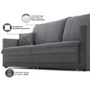 Ver imagem 6 de Sofá Tango 2,20m sem Caixa, Retrátil e Reclinável Linho Soft Grafite - Netsofas