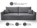 Ver imagem 3 de Sofá Tango 2,20m sem Caixa, Retrátil e Reclinável Linho Soft Grafite - Netsofas