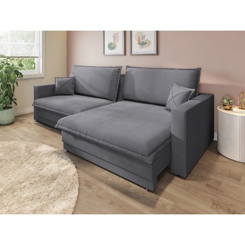 Sofá Tango 2,20m sem Caixa, Retrátil e Reclinável Linho Soft Grafite - Netsofas