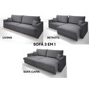 Ver imagem 7 de Sofá Tango 2,20m sem Caixa, Retrátil e Reclinável Linho Soft Grafite - Netsofas