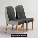 Ver imagem 5 de Kit 2 Cadeiras para Sala de Jantar em Madeira Isis Cinza/Cinamomo