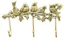 Ver imagem 1 de Porta Chaves 5 Passarinhos Bronze Amarelo Cabide 3 Ganchos