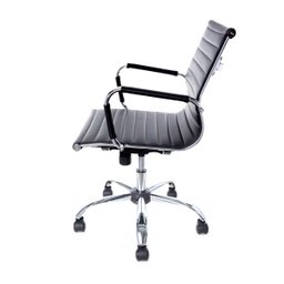 Kit  4 Cadeiras Diretor Charles Eames Esteirinha Preta Giratória 11D - 4