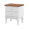 Mesa de Cabeceira Decorativa Totti com 2 Gavetas Branco/Imbuía - Gran Belo - 1