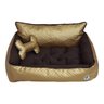 Cama M Dourada e Marrom Pet Colchão para Cachorro Caminha M Caes e Gatos Personalizada com Nomes - 1