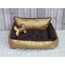 Ver imagem 2 de Cama M Dourada e Marrom Pet Colchão para Cachorro Caminha M Caes e Gatos Personalizada com Nomes