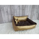 Ver imagem 5 de Cama M Dourada e Marrom Pet Colchão para Cachorro Caminha M Caes e Gatos Personalizada com Nomes