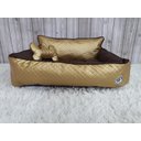 Ver imagem 3 de Cama M Dourada e Marrom Pet Colchão para Cachorro Caminha M Caes e Gatos Personalizada com Nomes