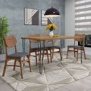 Ver imagem 5 de Mesa Sala de Jantar Cozinha Ludiana 160cm Grafite Madeira Maciça Driftwood - Gran Belo