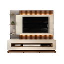 Ver imagem 2 de Estante Painel Home Theater Ripado Solare 210cm com LED 1 Porta 1 Gaveta DJ Móveis Marroquim Off Whi
