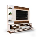 Ver imagem 3 de Estante Painel Home Theater Ripado Solare 210cm com LED 1 Porta 1 Gaveta DJ Móveis Marroquim Off Whi