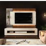 Estante Painel Home Theater Ripado Solare 210cm com LED 1 Porta 1 Gaveta DJ Móveis Marroquim Off Whi - 1