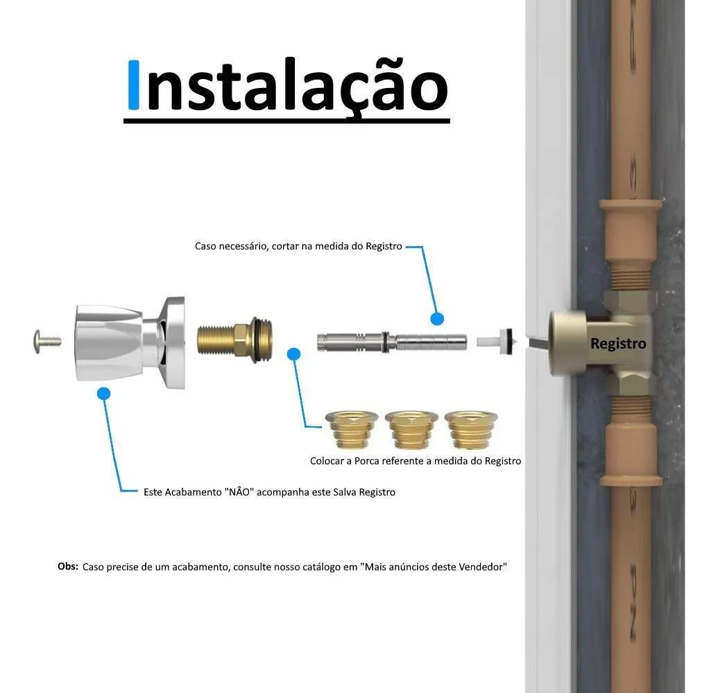 Kit Reparo Salva Registro Pressão Chuveiro Universal Metal - 2