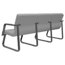Ver imagem 5 de Cadeira Longarina 3 Lugares Recepção com Braço Pés Preto Lev P03 Vinil Cinza - Lyam Decor