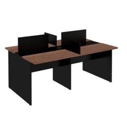Plataforma Estação de Trabalho 4 Lugares 180cmx120cm Atacadão Dos Moveis Marrom/preto - 6