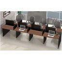 Ver imagem 5 de Plataforma Estação de Trabalho 4 Lugares 180cmx120cm Atacadão Dos Moveis Marrom/preto