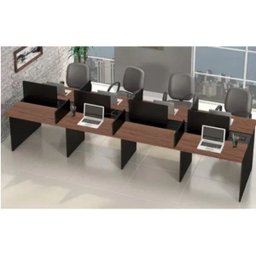 Plataforma Estação de Trabalho 4 Lugares 180cmx120cm Atacadão Dos Moveis Marrom/preto - 5