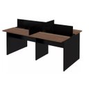 Ver imagem 4 de Plataforma Estação de Trabalho 4 Lugares 180cmx120cm Atacadão Dos Moveis Marrom/preto