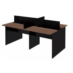 Plataforma Estação de Trabalho 4 Lugares 180cmx120cm Atacadão Dos Moveis Marrom/preto - 4