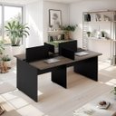 Ver imagem 1 de Plataforma Estação de Trabalho 4 Lugares 180cmx120cm Atacadão Dos Moveis Marrom/preto