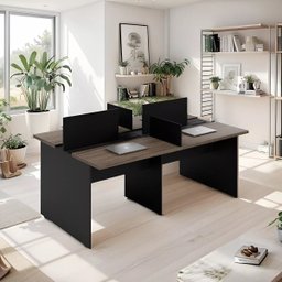 Plataforma Estação de Trabalho 4 Lugares 180cmx120cm Atacadão Dos Moveis Marrom/preto - 1