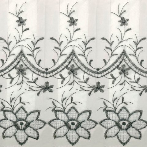 Cortina Voil Bordado com Forro 100% Blackout 2,60 M X 1,80 M Vitti Ambientes Cinza