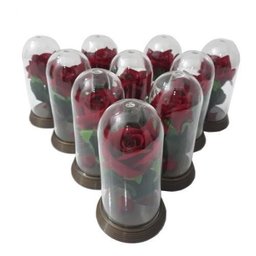 180 Mini Cúpulas - A Bela e A Fera - 11 Cm Rosa Vermelha - 1