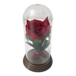 180 Mini Cúpulas - A Bela e A Fera - 11 Cm Rosa Vermelha - 2