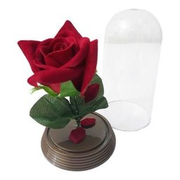 180 Mini Cúpulas - A Bela e A Fera - 11 Cm Rosa Vermelha - 3