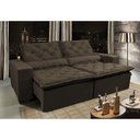 Ver imagem 1 de Sofá Lisboa 3,12m Retrátil, Reclinável com Molas no Assento Tecido Suede Velusoft Café - Cama