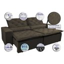 Ver imagem 7 de Sofá Lisboa 3,12m Retrátil, Reclinável com Molas no Assento Tecido Suede Velusoft Café - Cama