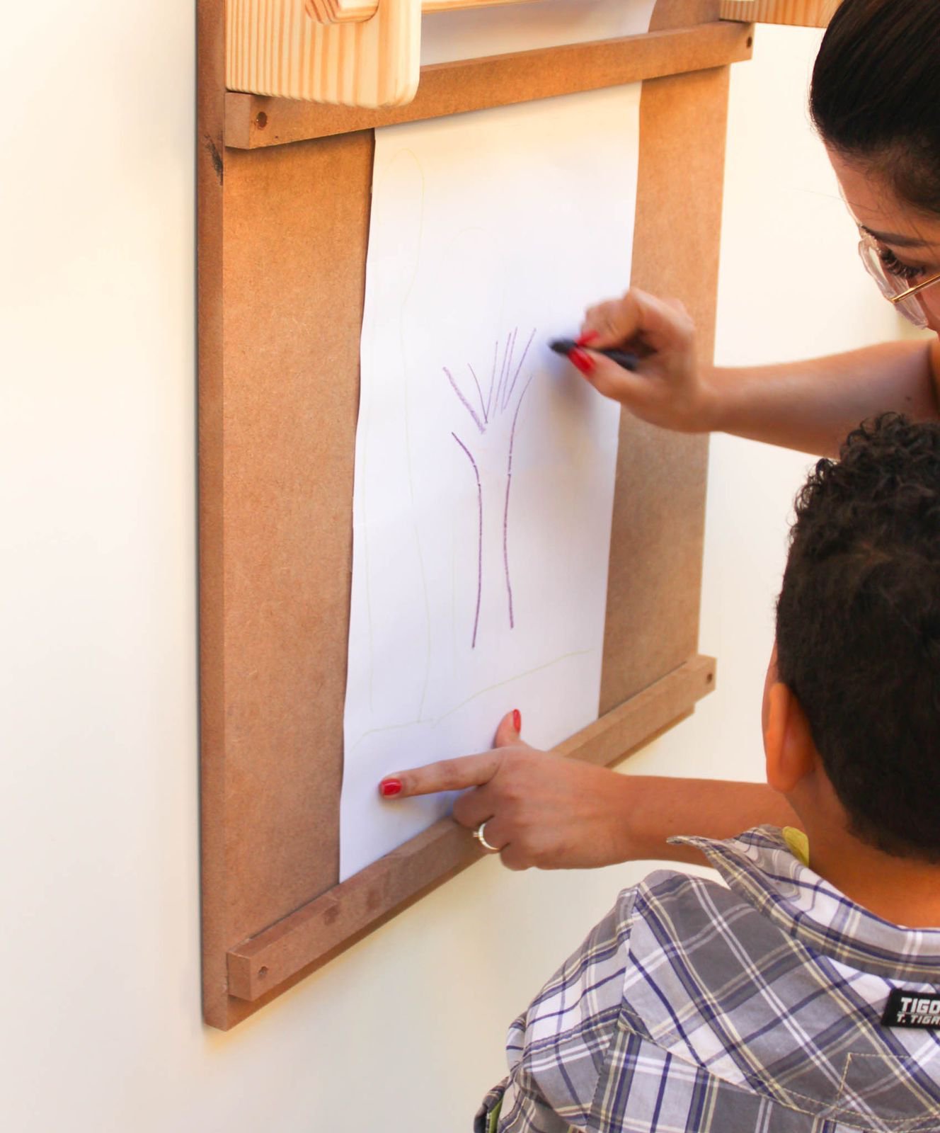 Lousa para Crianças Painel Criativo Educativo Montessori para Desenhar e Colorir - Kraft - 4