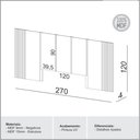 Ver imagem 2 de Cabeceira Painel Casal Pajuçara na Cor Off White com Freijó 270cm - 64750
