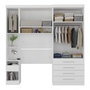 Ver imagem 3 de Quarto Modulado Solteiro com Guarda-roupas Maleiro e Cabeceira Alpes Master Luciane Móveis