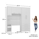 Ver imagem 4 de Quarto Modulado Solteiro com Guarda-roupas Maleiro e Cabeceira Alpes Master Luciane Móveis