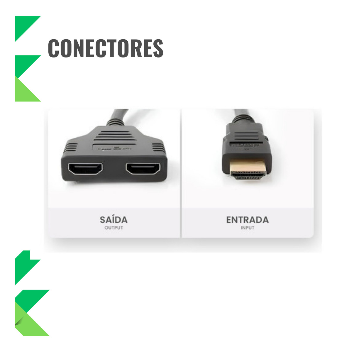 Cabo Hdmi Divisor Splitter Duplicador Y 1 Macho para 2 Fêmea - 7