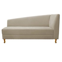 Recamier Divã Valéria 1,60M Lado Esquerdo Suede Bege - Amarena Móveis - 2