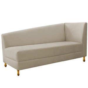 Recamier Divã Valéria 1,60M Lado Esquerdo Suede Bege - Amarena Móveis
