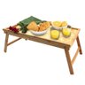 Bandeja Cafe da Manha Lanche Cama Bambu Pe Dobravel Retratil Almoço Jantar Resistente Pratico Espa - 1