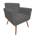 Ver imagem 2 de Poltrona Decorativa Sabrina Suede Cinza Pés Madeira Mz Decor