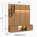 Ver imagem 3 de Rack com Painel Suspenso para TV 55 Polegadas 180cm com LED Aurora Mel