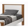 Cama Quarto Tamanho de Solteiro Mila Estilo Retro Pés de Madeira Branca com Detalhes Amêndoa Mdf - 3