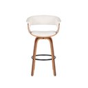 Ver imagem 3 de Banqueta Nicole Munique Giratória Couro e Base de Madeira Homenow Cor: Nude