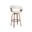 Ver imagem 1 de Banqueta Nicole Munique Giratória Couro e Base de Madeira Homenow Cor: Nude