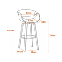 Ver imagem 6 de Banqueta Nicole Munique Giratória Couro e Base de Madeira Homenow Cor: Nude