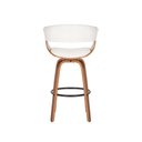 Ver imagem 5 de Banqueta Nicole Munique Giratória Couro e Base de Madeira Homenow Cor: Nude