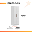 Ver imagem 3 de Modulo de Guarda Roupas para Quarto Madrid 2 Portas Maxel