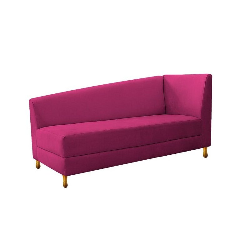 Recamier Valéria 140cm Lado Esquerdo de Quem Senta Sala de Estar Suede Pink - Incasa Decor